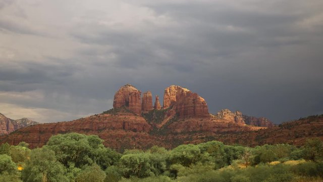 Ominous Clouds over Arizona Red Rocks Time lapse