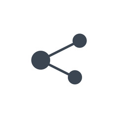 Share related vector glyph icon. Isolated on white background. Vector illustration.