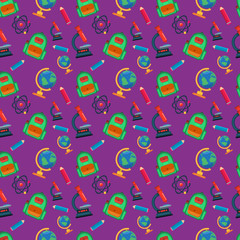 back to school theme seamless pattern vector illustration 