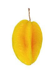 Fototapeta na wymiar yellow star fruit carambola or star apple ( starfruit ) on white background
