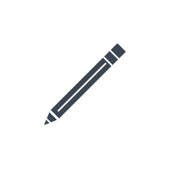 Pencil related vector glyph icon. Isolated on white background. Vector illustration.