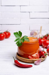 Homemade canned red sauce