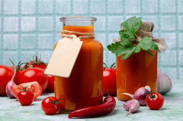 Homemade canned red sauce