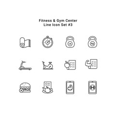 Fitness activity simple line icon design gym center vector illustration