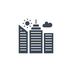 City Building related vector glyph icon. Isolated on white background. Vector illustration.