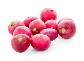 Small garden radish isolated on white background cutout