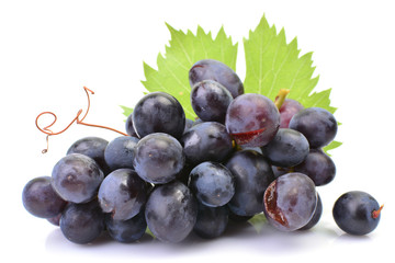 Grapes on a white background