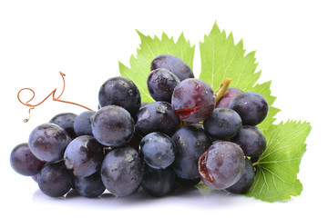 Grapes on a white background