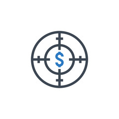 Funds Hunting related vector glyph icon. Isolated on white background. Vector illustration.