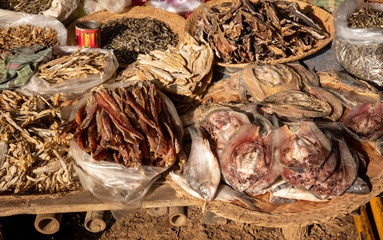 dried fish in a market