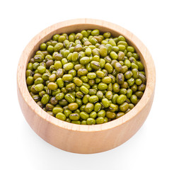 Mung beans isolated on white background