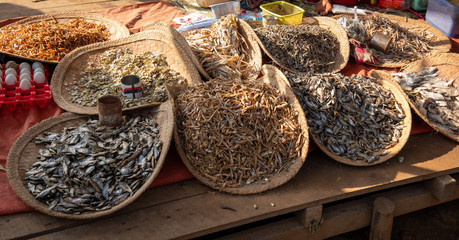 dried fish in a market