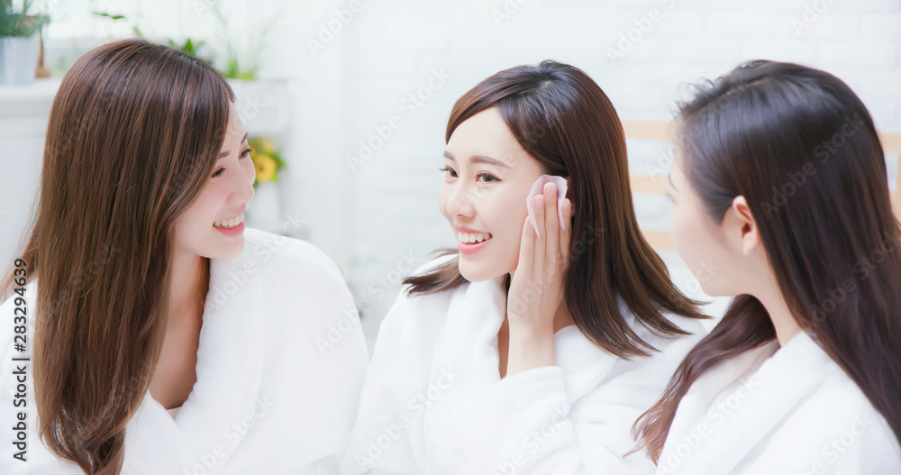 Poster asian women about skin care