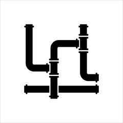 Pipe Icon, Pipe Fitting Icon, Water, Gas, Oil Pipeline, Plumbing Work
