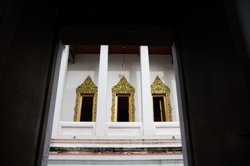 window of temple in bangkok thailand