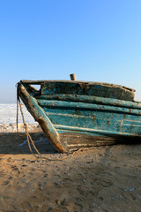 Wooden boats on the beach