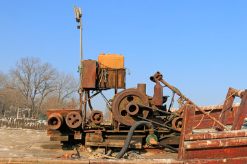 Diesel engine on the boat