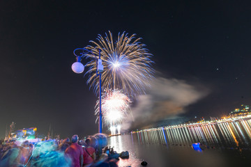 fireworks in a summer day night