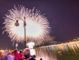 fireworks in a summer day night