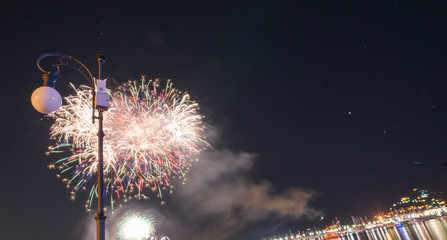 fireworks in a summer day night