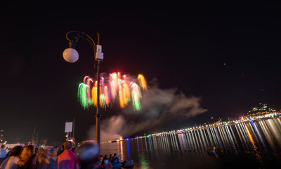 fireworks in a summer day night