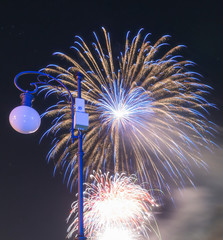 fireworks in a summer day night