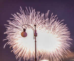 fireworks in a summer day night