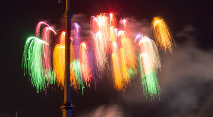fireworks in a summer day night