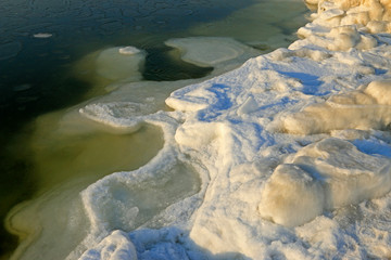 Sea ice natural landscape