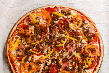 Pizza with minced meat