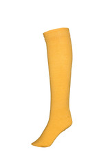 colourful pairs of soccer socks isolated on white background