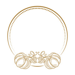 Vector autumn pumpkins vintage frame on a white background.