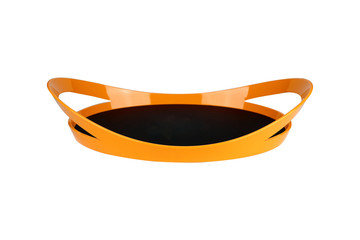Empty plastic tray isolated on white background