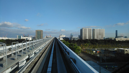 Naklejka premium Skytrain route Taken from the inside view to the outside