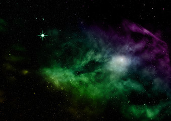 Fototapeta premium Star field in space and a nebulae. 3D rendering