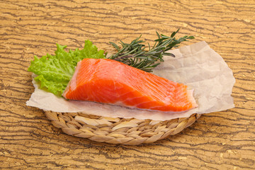 Piece of raw salmon