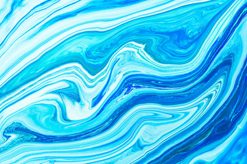 Obraz premium Blue Acrylic pour Color Liquid marble abstract surfaces Design.