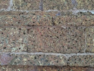 Porous on laterite stone wall