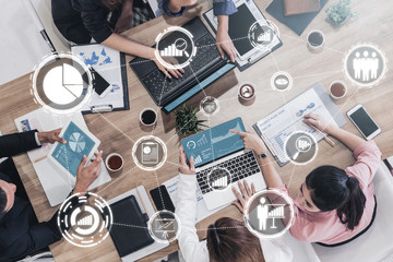 Data Analysis for Business and Finance Concept. Graphic interface showing future computer...