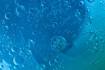 Abstract Blue water bubbles background