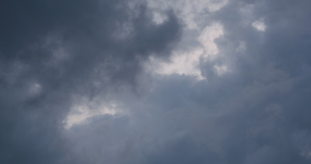 summer sunset skyscape top view with moving clouds