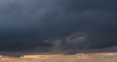 summer sunset skyscape with moving clouds