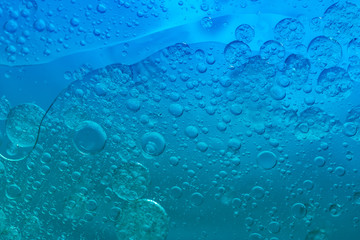 Abstract Blue water bubbles background