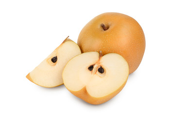 Fresh asian pear isolated on white background