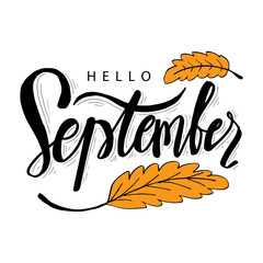  Hello September hand lettering calligraphy