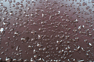 water drops on metal surface