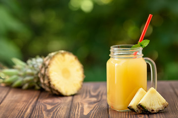pineapple juice in mason jar