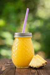 pineapple juice in jar