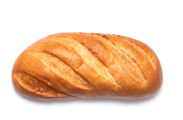 White Bread, Loaf, Whole isolated on white Background