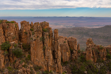 Rock formations towering over Valley of Desolation
